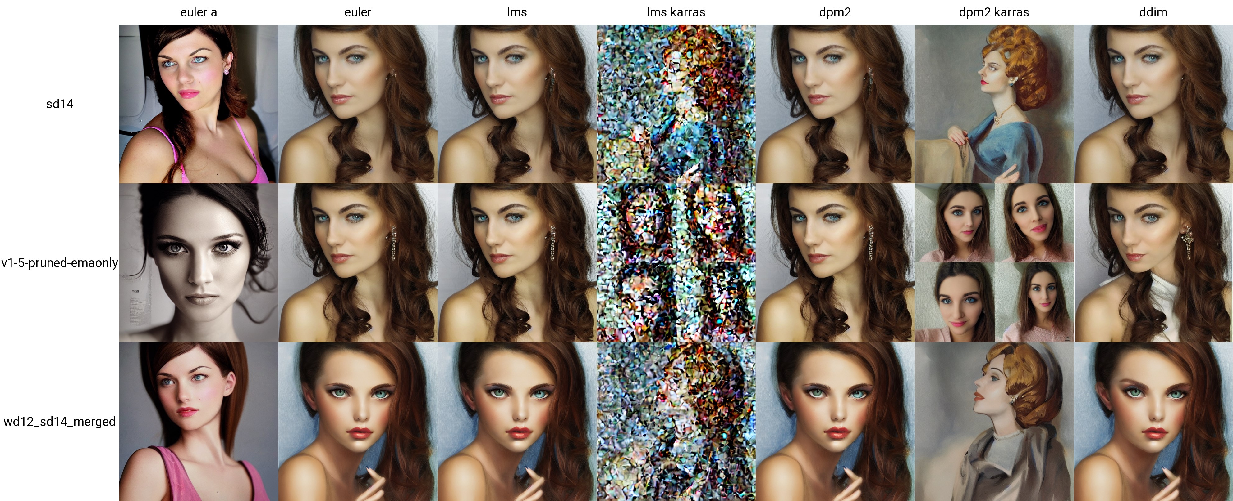 x/y grid comparing different sampling methods at 120 steps